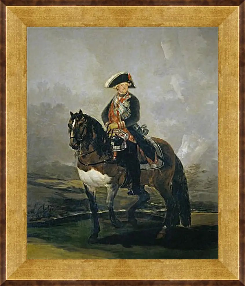 Картина в раме - Carlos IV on Horseback. Франсиско Гойя