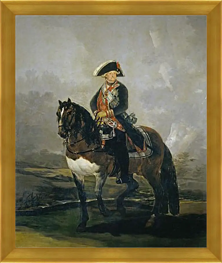 Картина в раме - Carlos IV on Horseback. Франсиско Гойя