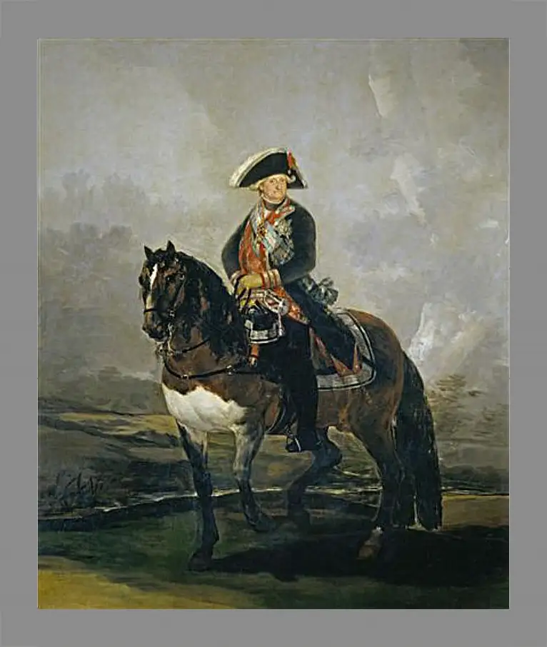 Картина в раме - Carlos IV on Horseback. Франсиско Гойя