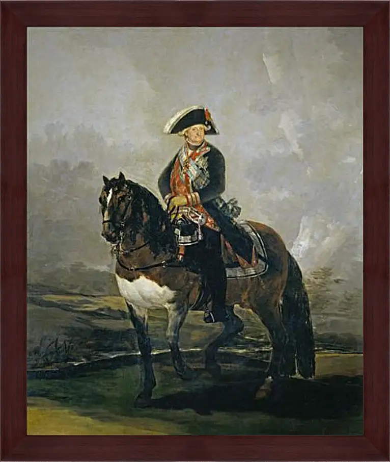 Картина в раме - Carlos IV on Horseback. Франсиско Гойя