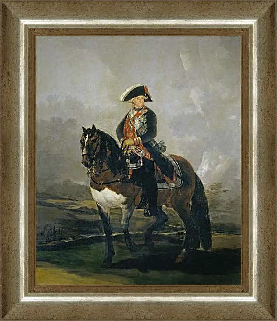 Картина в раме - Carlos IV on Horseback. Франсиско Гойя