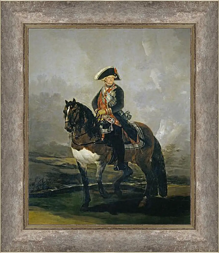 Картина в раме - Carlos IV on Horseback. Франсиско Гойя