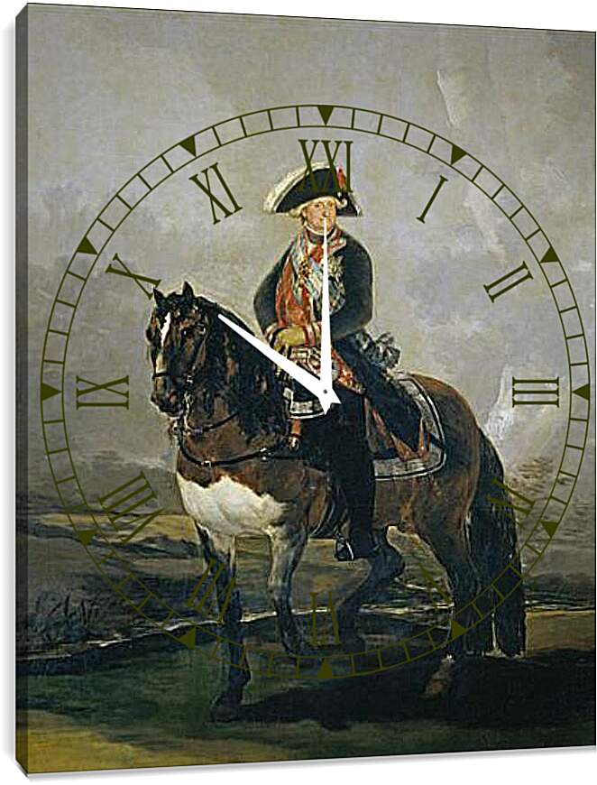 Часы картина - Carlos IV on Horseback. Франсиско Гойя