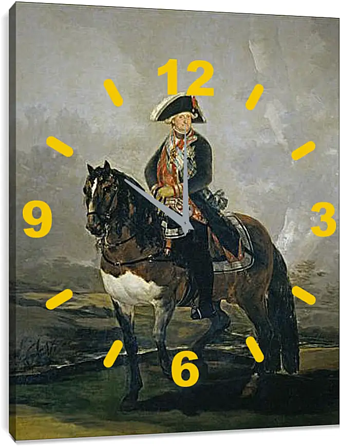 Часы картина - Carlos IV on Horseback. Франсиско Гойя