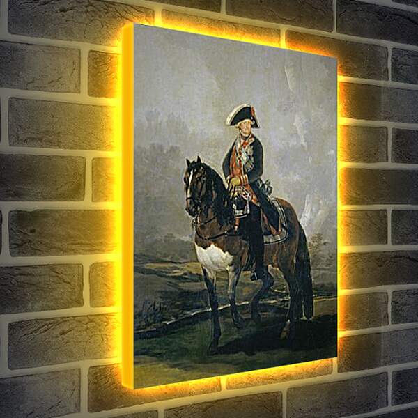 Лайтбокс световая панель - Carlos IV on Horseback. Франсиско Гойя