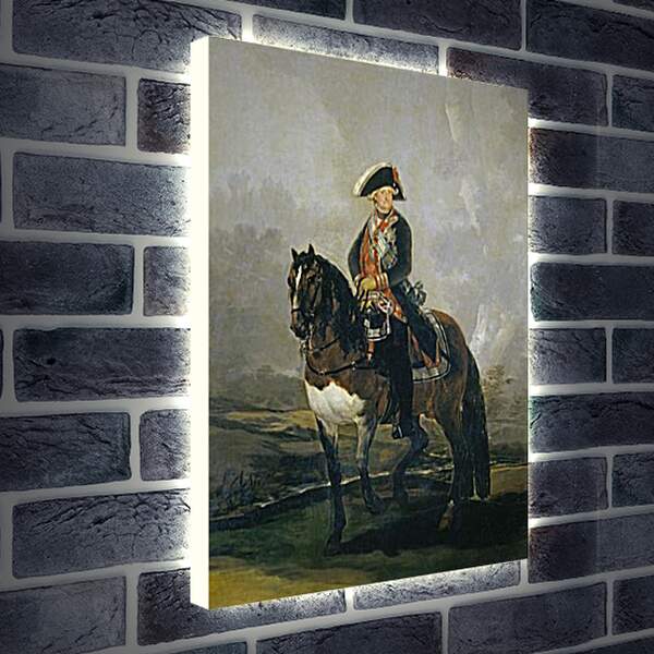 Лайтбокс световая панель - Carlos IV on Horseback. Франсиско Гойя