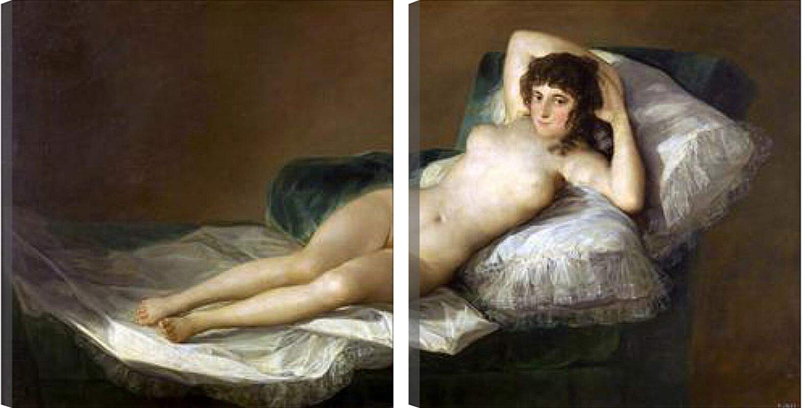 Модульная картина - The Nude Maja. Франсиско Гойя