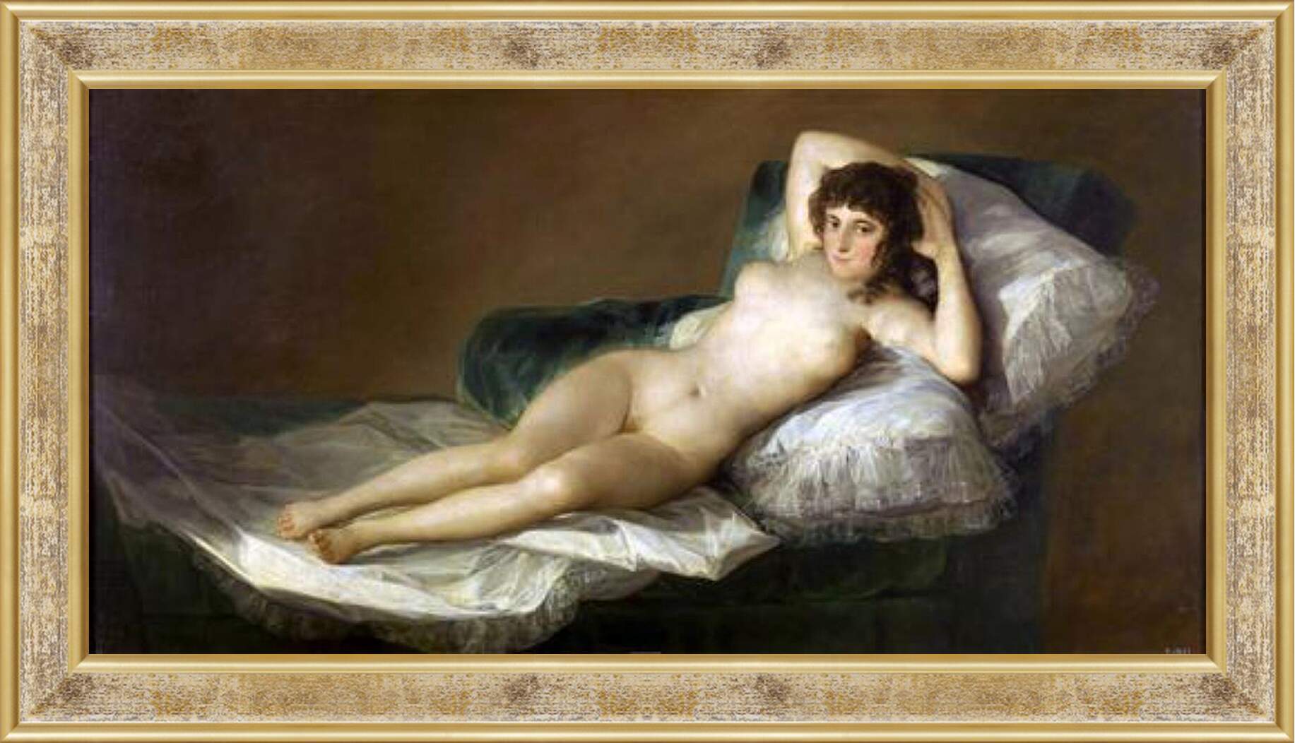 Картина в раме - The Nude Maja. Франсиско Гойя