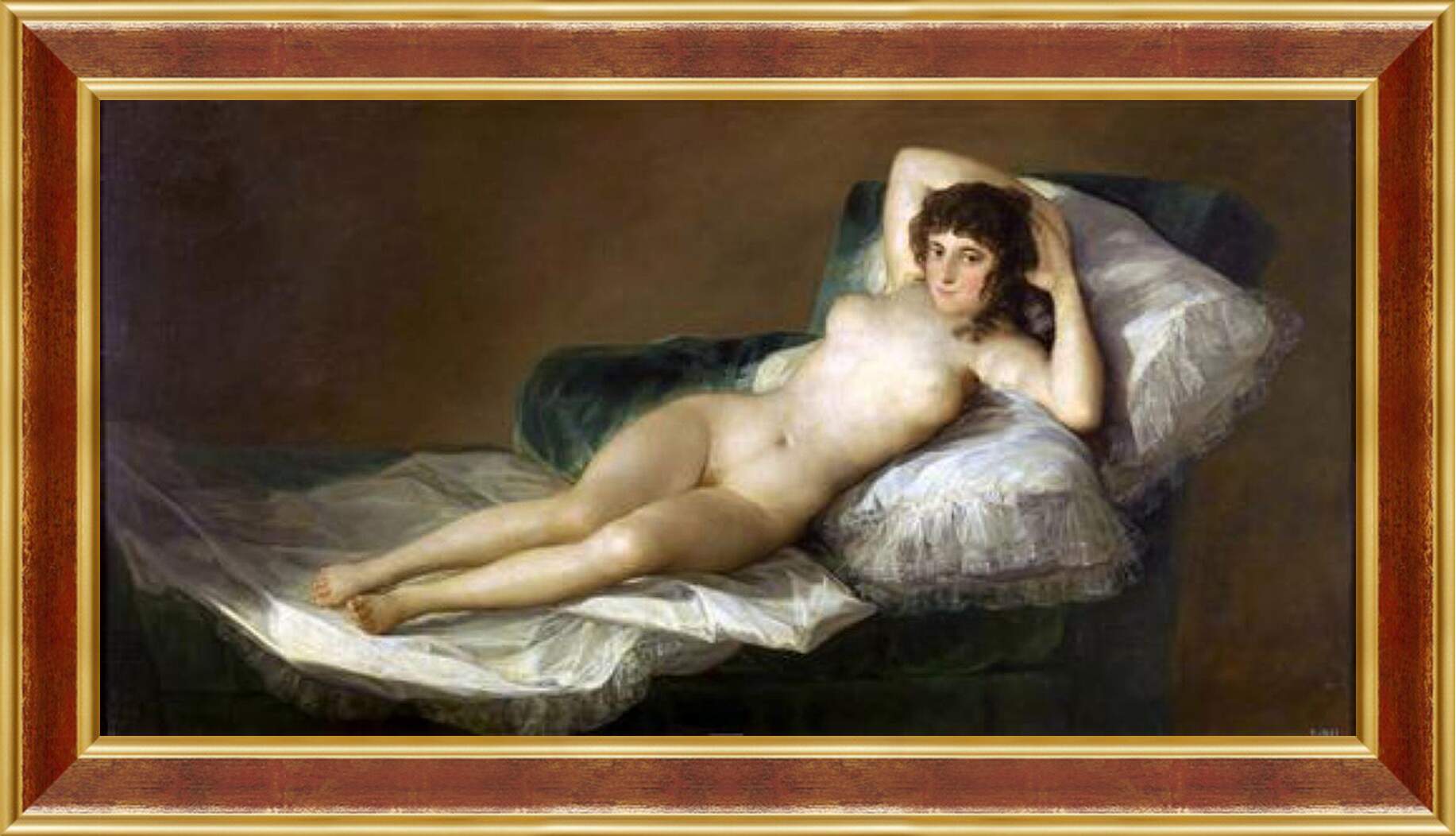 Картина в раме - The Nude Maja. Франсиско Гойя