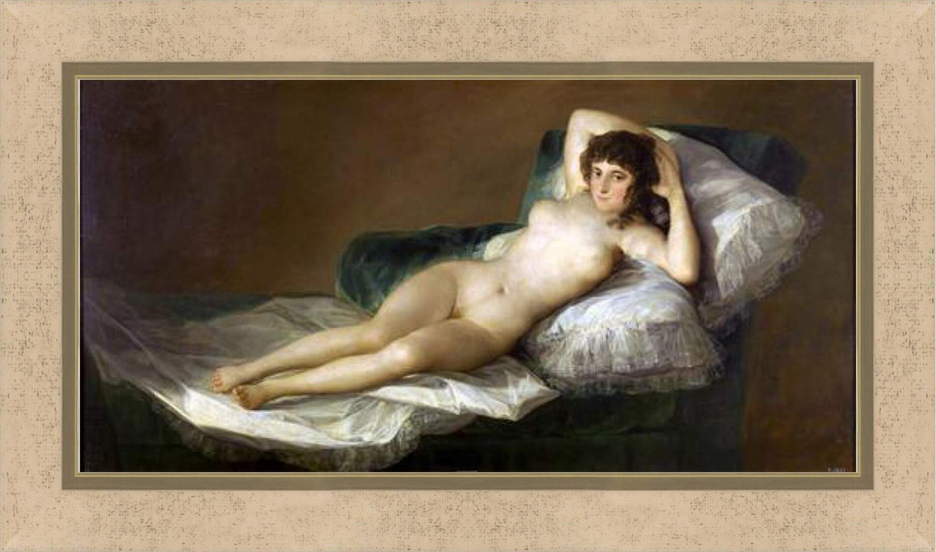 Картина в раме - The Nude Maja. Франсиско Гойя