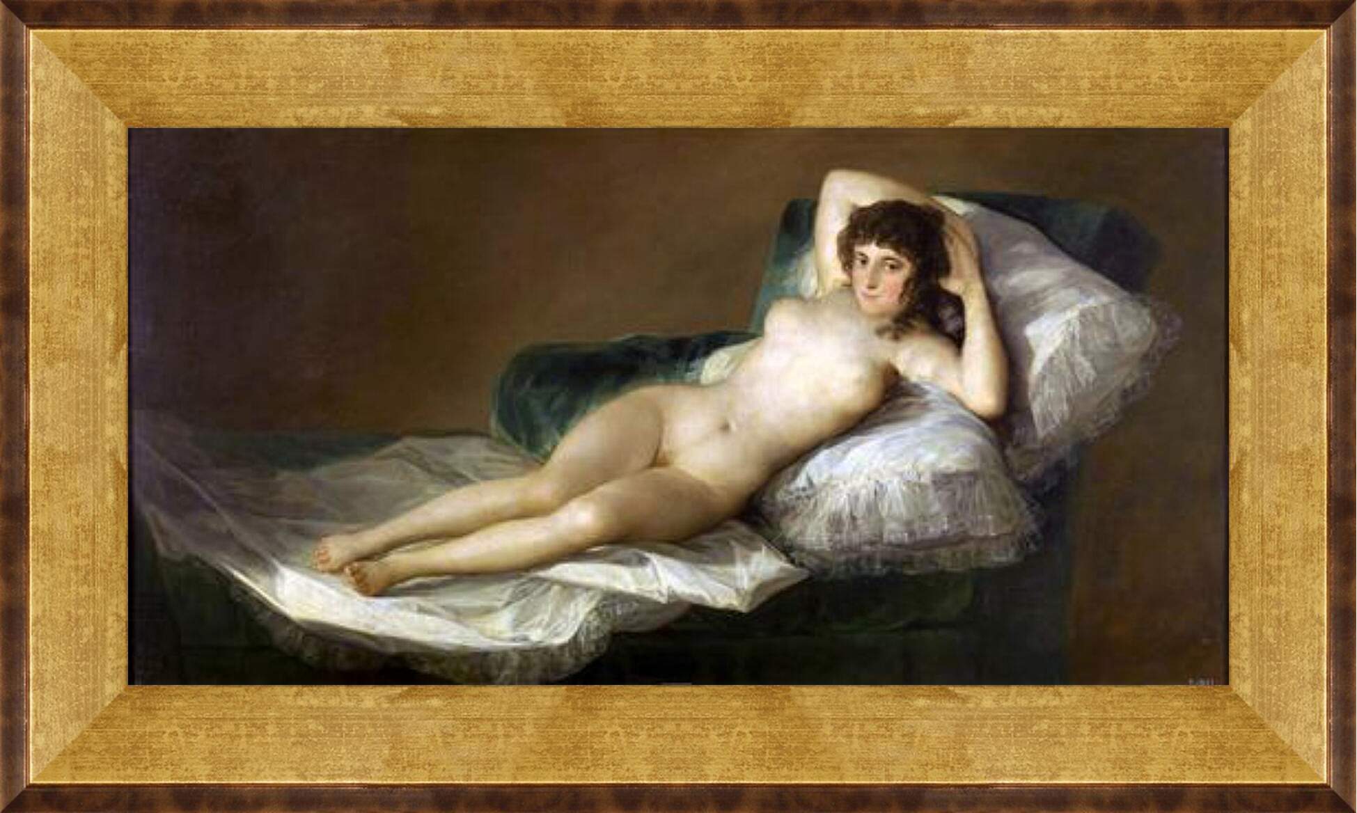 Картина в раме - The Nude Maja. Франсиско Гойя