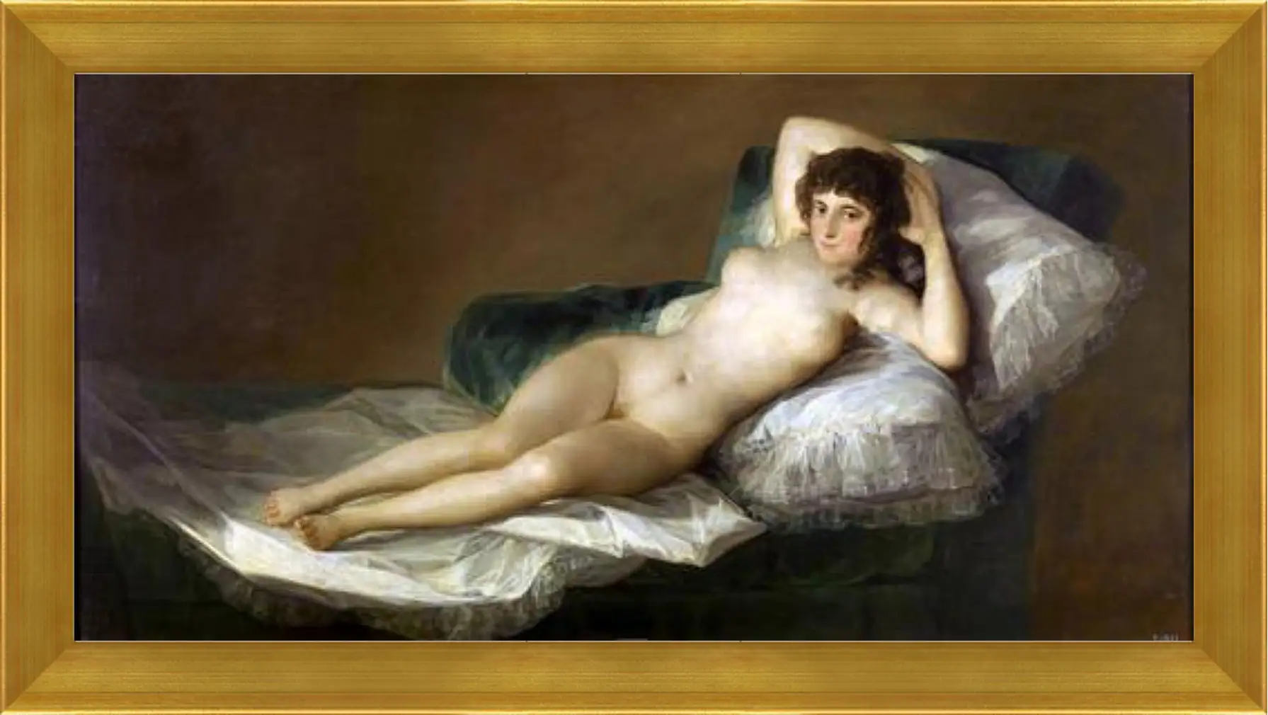 Картина в раме - The Nude Maja. Франсиско Гойя