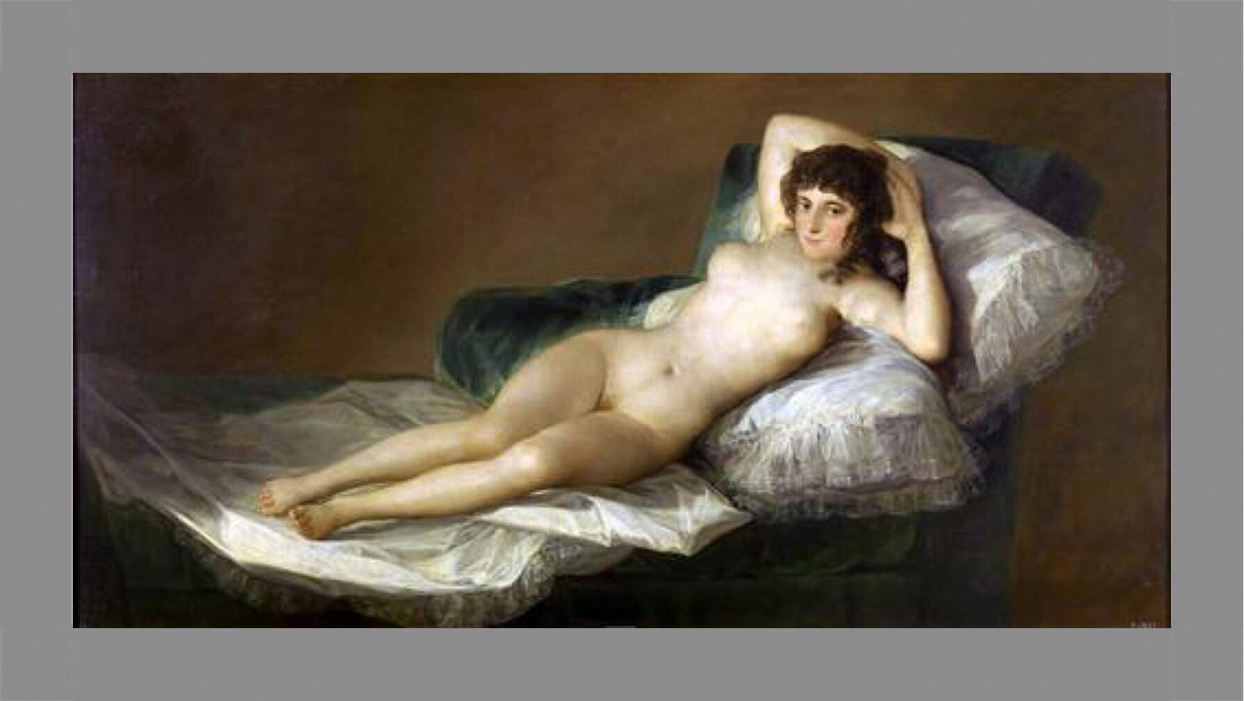 Картина в раме - The Nude Maja. Франсиско Гойя