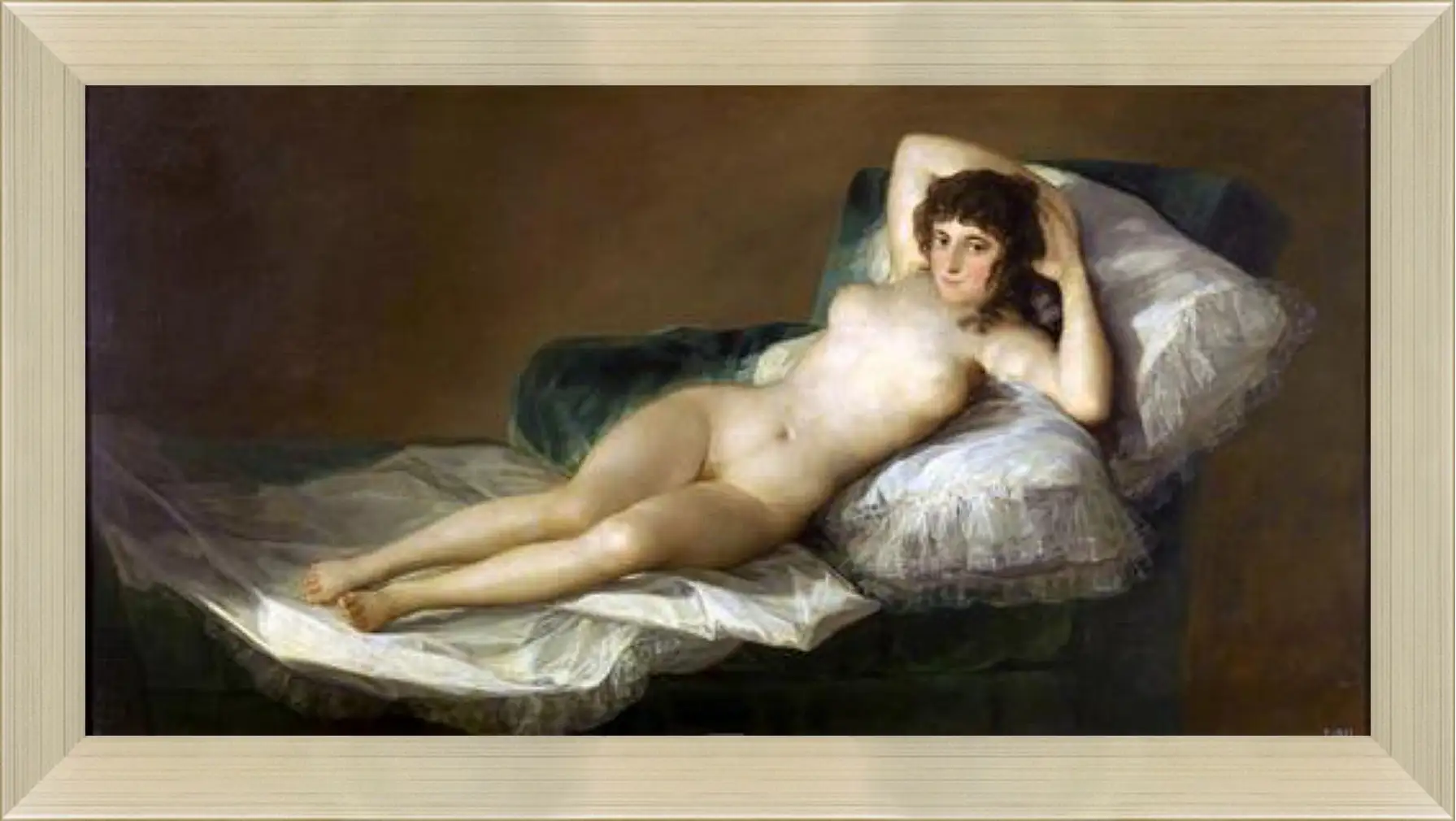 Картина в раме - The Nude Maja. Франсиско Гойя