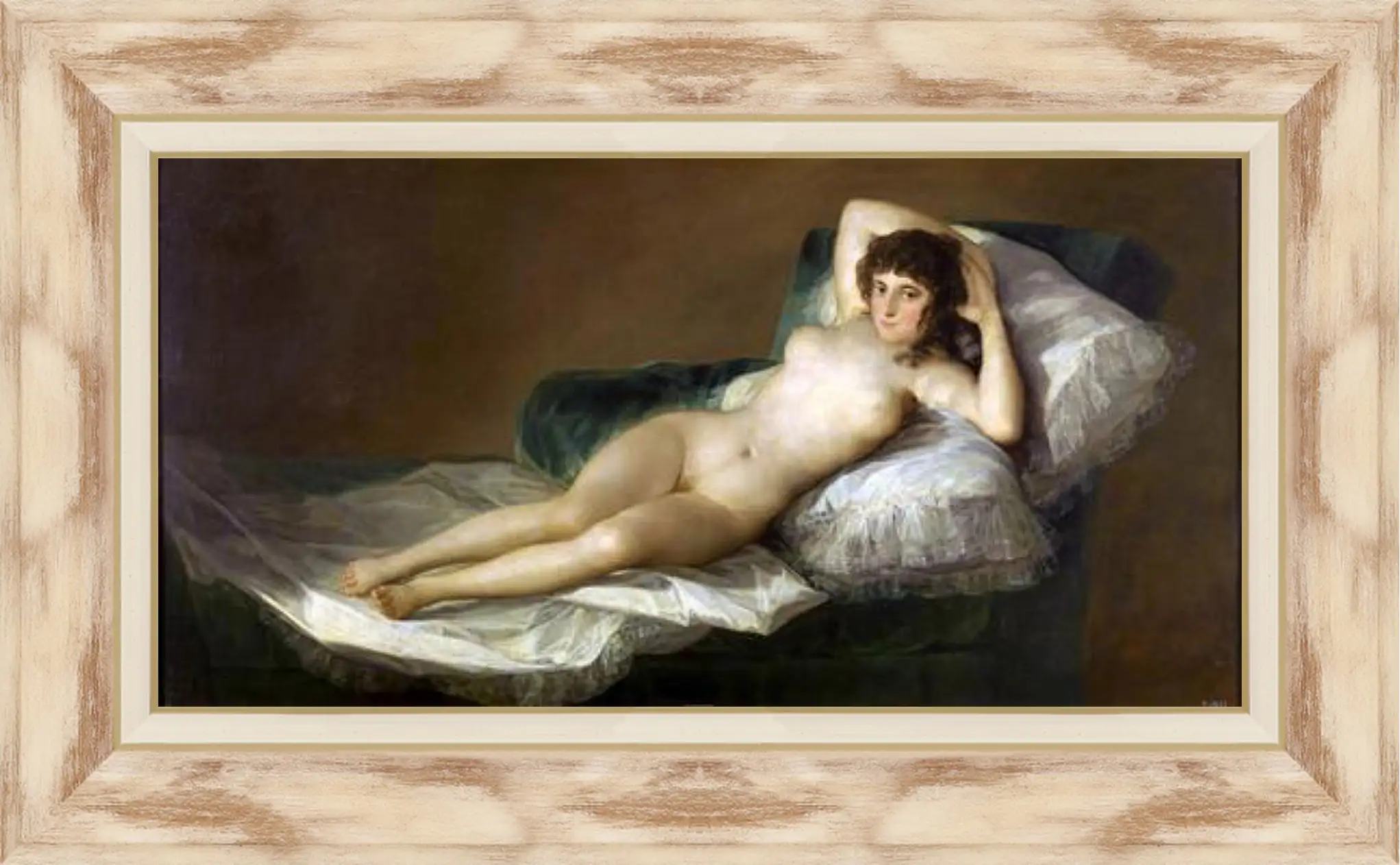 Картина в раме - The Nude Maja. Франсиско Гойя