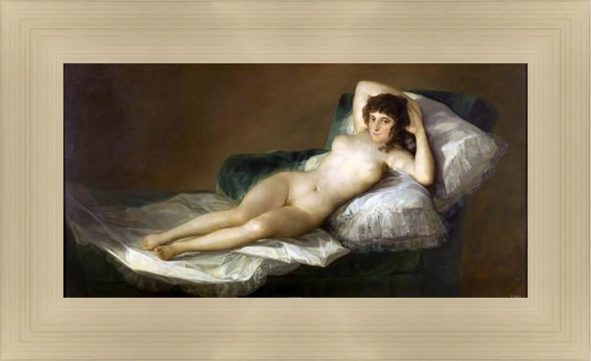 Картина в раме - The Nude Maja. Франсиско Гойя