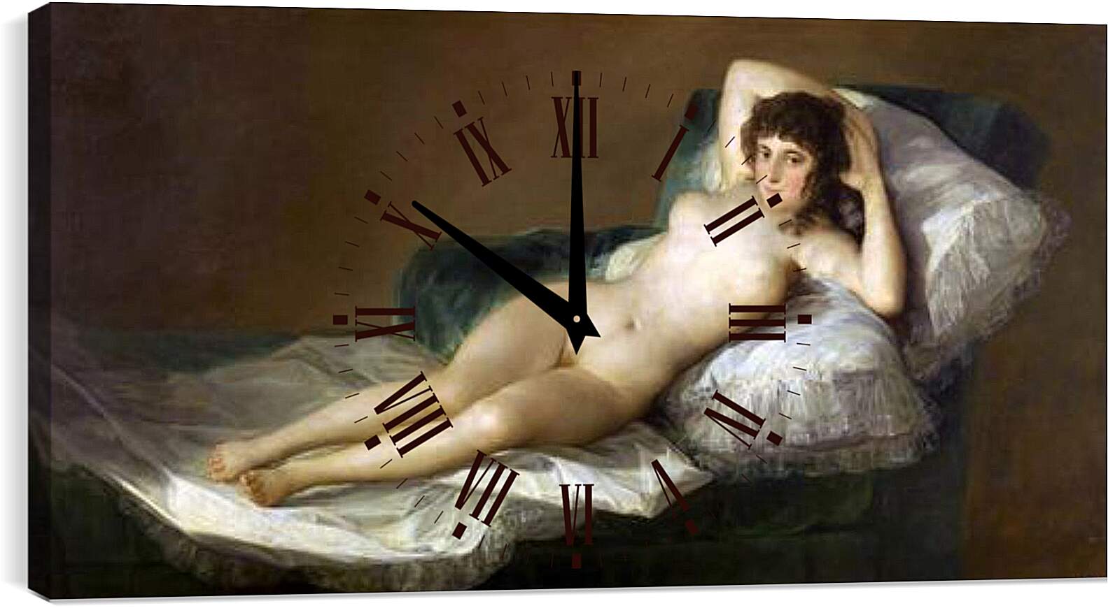 Часы картина - The Nude Maja. Франсиско Гойя