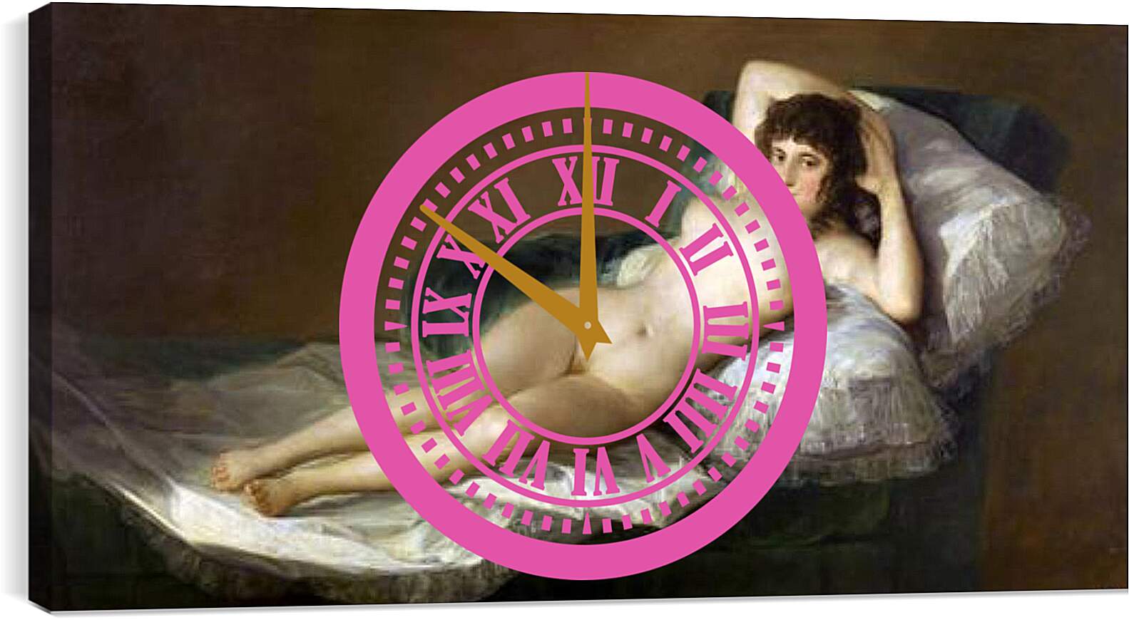 Часы картина - The Nude Maja. Франсиско Гойя