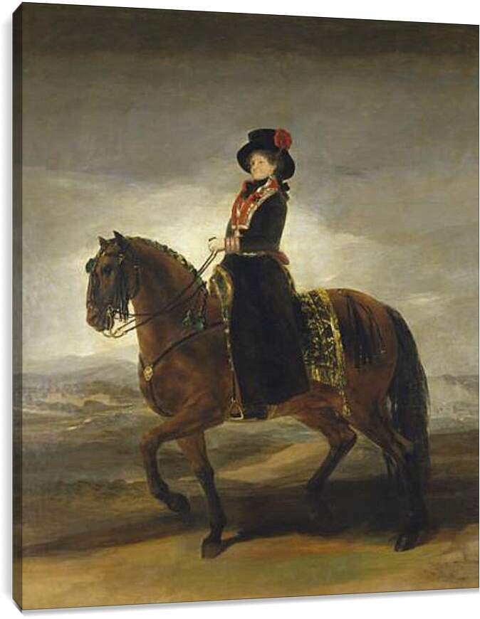 Постер и плакат - Queen Maria Luisa on Horseback. Франсиско Гойя