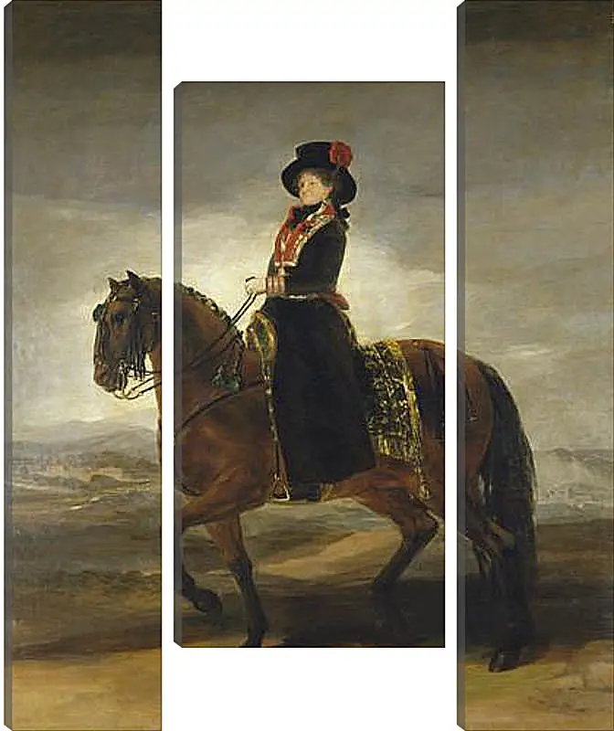 Модульная картина - Queen Maria Luisa on Horseback. Франсиско Гойя