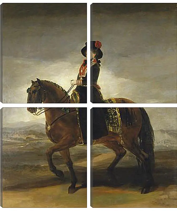 Модульная картина - Queen Maria Luisa on Horseback. Франсиско Гойя