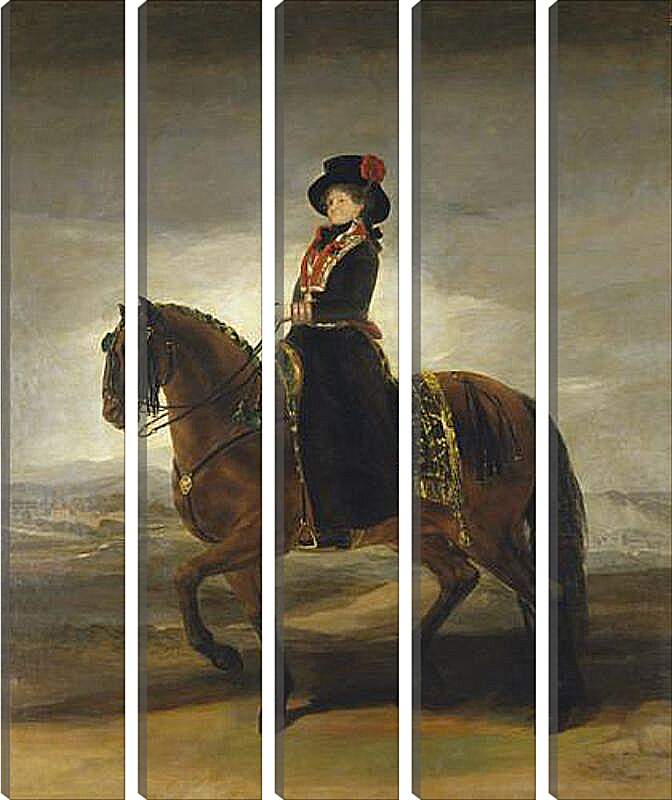 Модульная картина - Queen Maria Luisa on Horseback. Франсиско Гойя