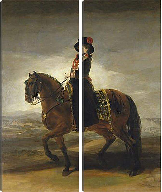 Модульная картина - Queen Maria Luisa on Horseback. Франсиско Гойя