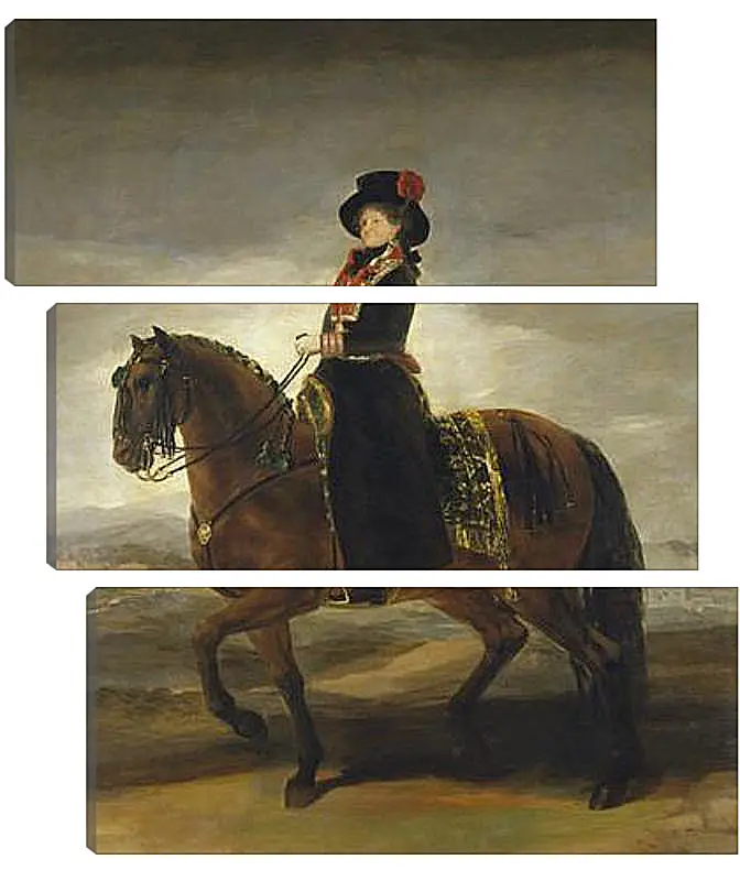 Модульная картина - Queen Maria Luisa on Horseback. Франсиско Гойя