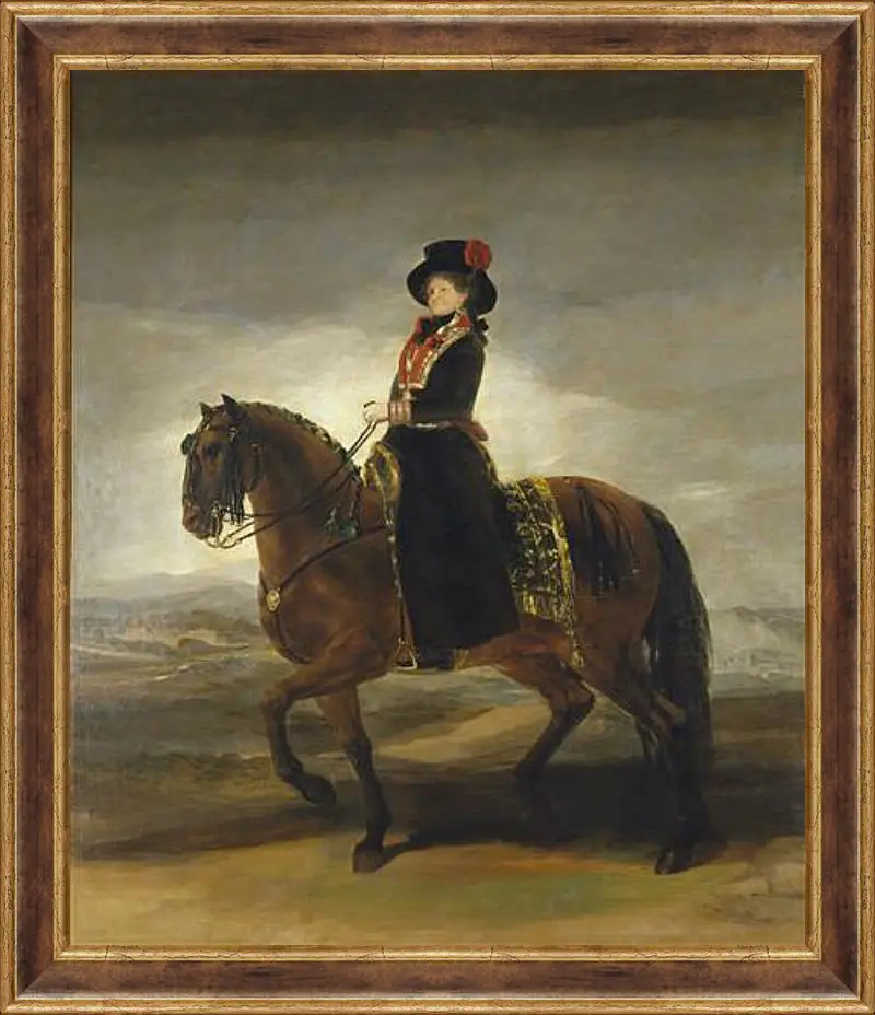 Картина в раме - Queen Maria Luisa on Horseback. Франсиско Гойя