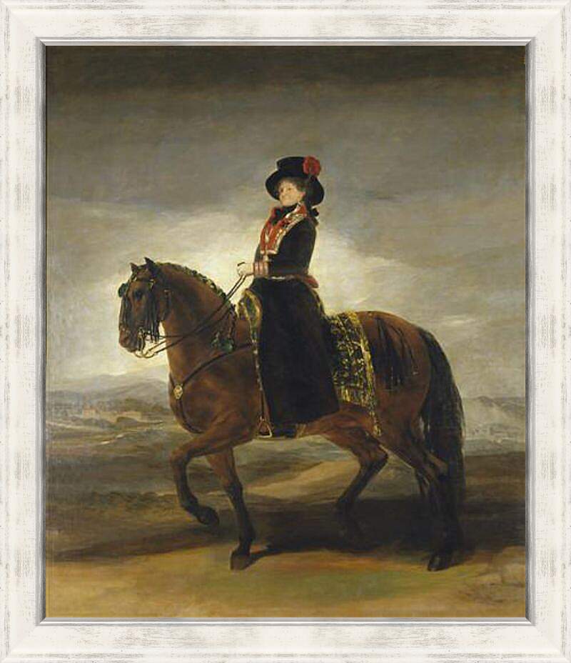 Картина в раме - Queen Maria Luisa on Horseback. Франсиско Гойя