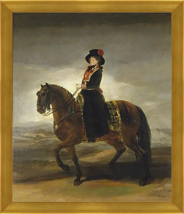 Картина в раме - Queen Maria Luisa on Horseback. Франсиско Гойя