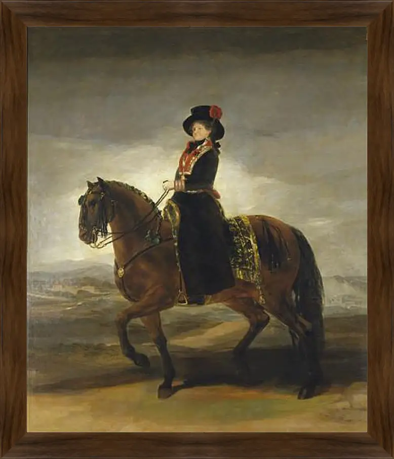 Картина в раме - Queen Maria Luisa on Horseback. Франсиско Гойя