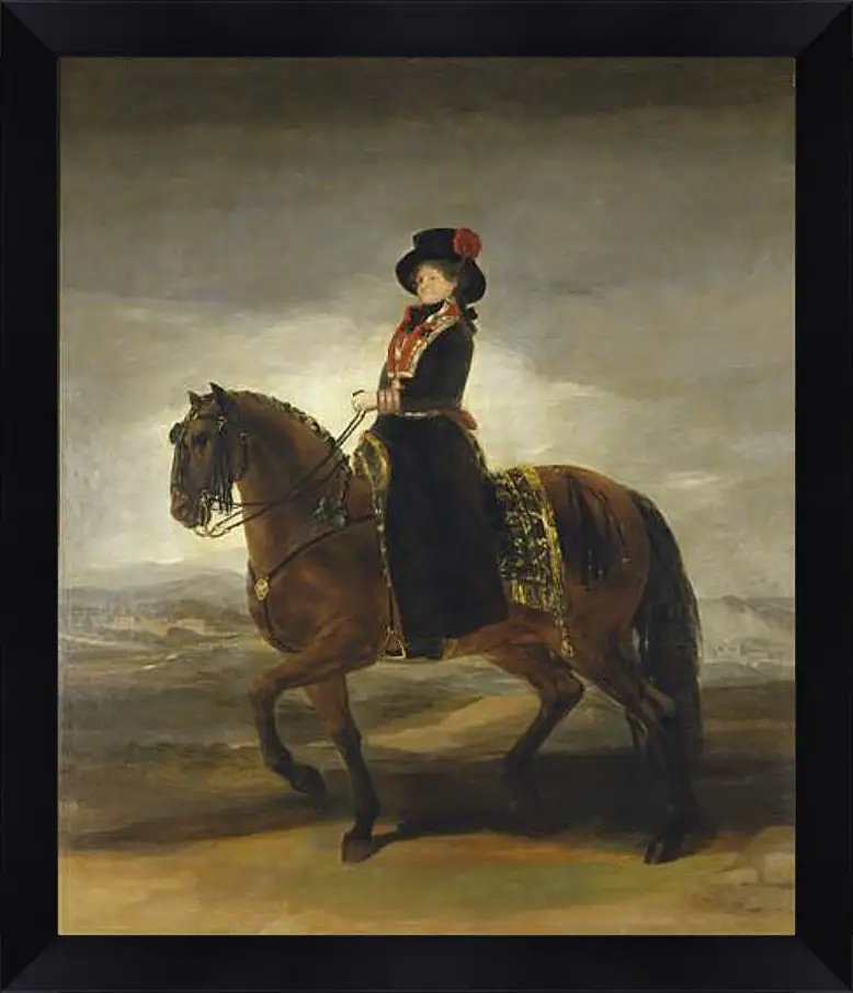 Картина в раме - Queen Maria Luisa on Horseback. Франсиско Гойя