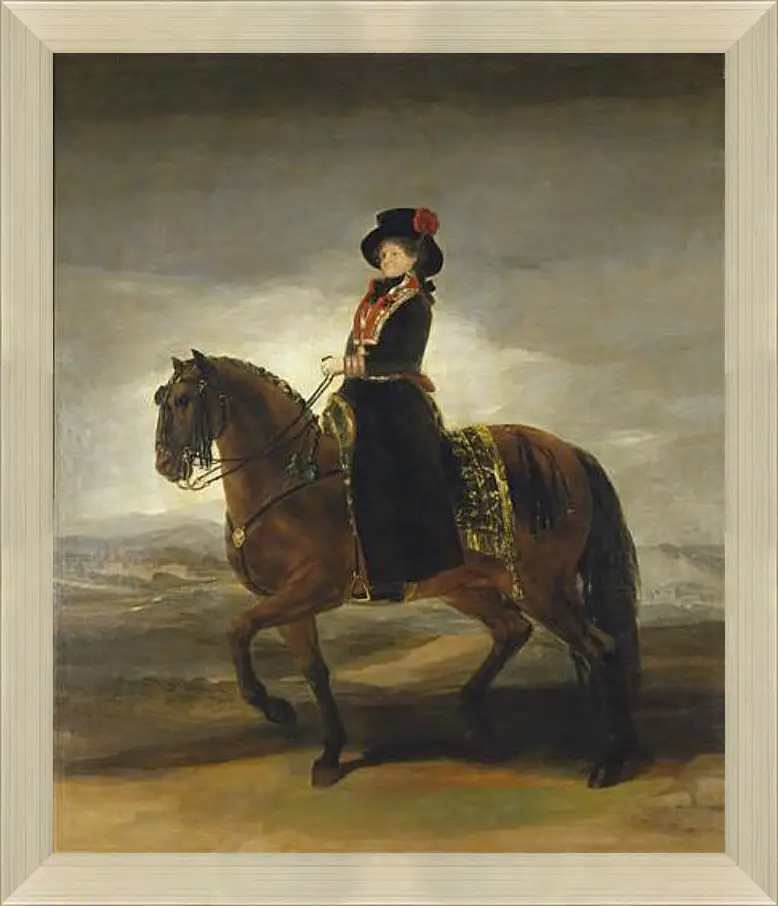 Картина в раме - Queen Maria Luisa on Horseback. Франсиско Гойя