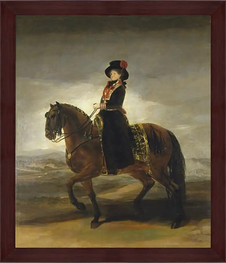 Картина в раме - Queen Maria Luisa on Horseback. Франсиско Гойя