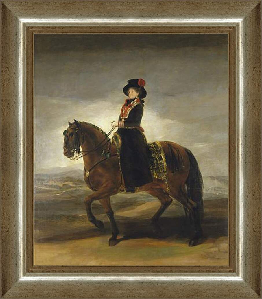 Картина в раме - Queen Maria Luisa on Horseback. Франсиско Гойя