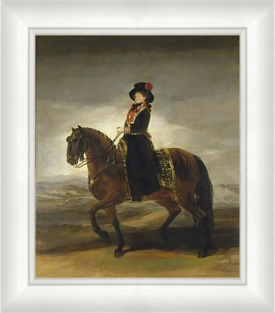 Картина в раме - Queen Maria Luisa on Horseback. Франсиско Гойя