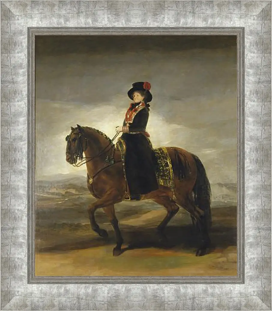 Картина в раме - Queen Maria Luisa on Horseback. Франсиско Гойя