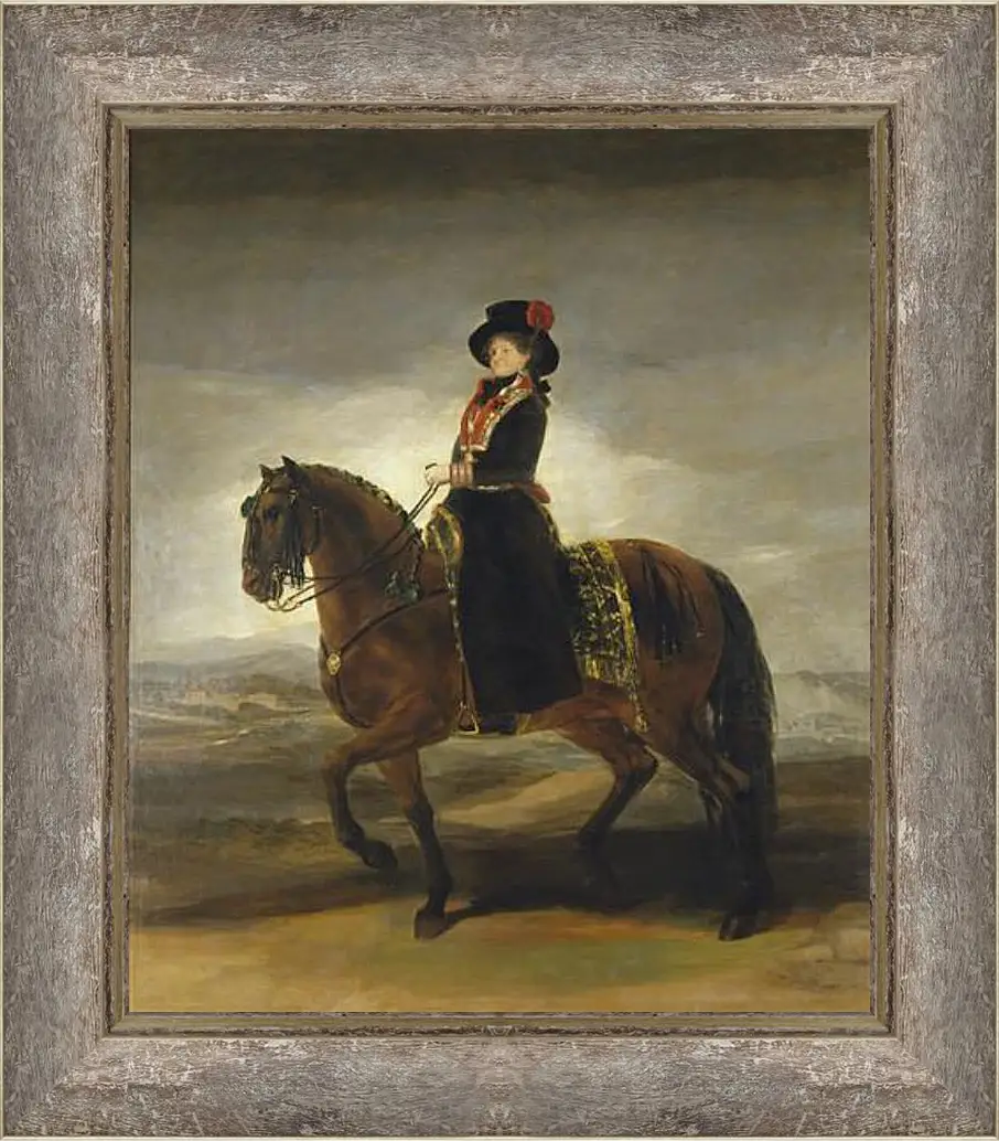 Картина в раме - Queen Maria Luisa on Horseback. Франсиско Гойя