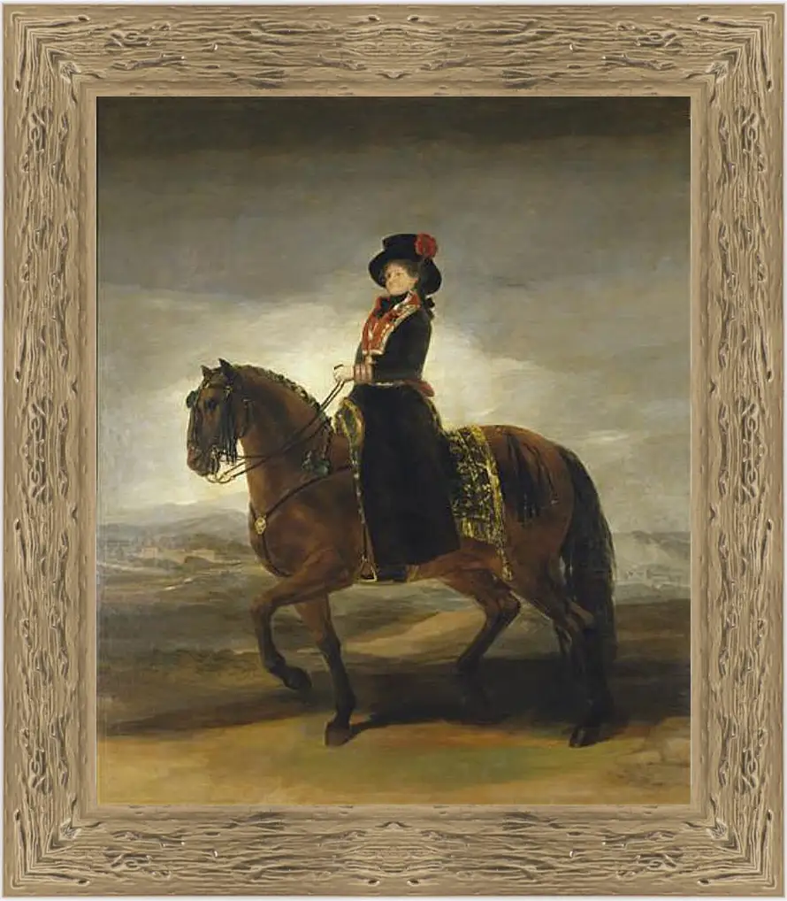 Картина в раме - Queen Maria Luisa on Horseback. Франсиско Гойя