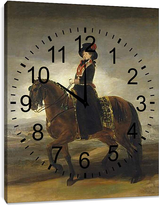 Часы картина - Queen Maria Luisa on Horseback. Франсиско Гойя