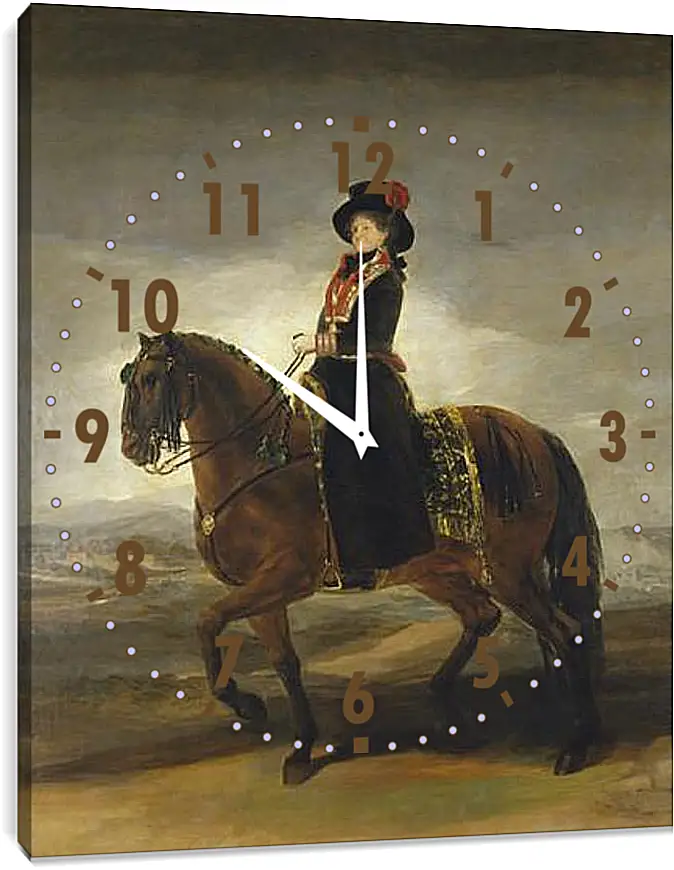 Часы картина - Queen Maria Luisa on Horseback. Франсиско Гойя