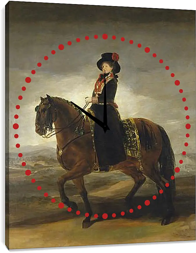 Часы картина - Queen Maria Luisa on Horseback. Франсиско Гойя