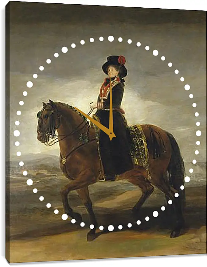 Часы картина - Queen Maria Luisa on Horseback. Франсиско Гойя