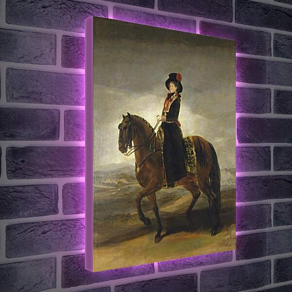 Лайтбокс световая панель - Queen Maria Luisa on Horseback. Франсиско Гойя