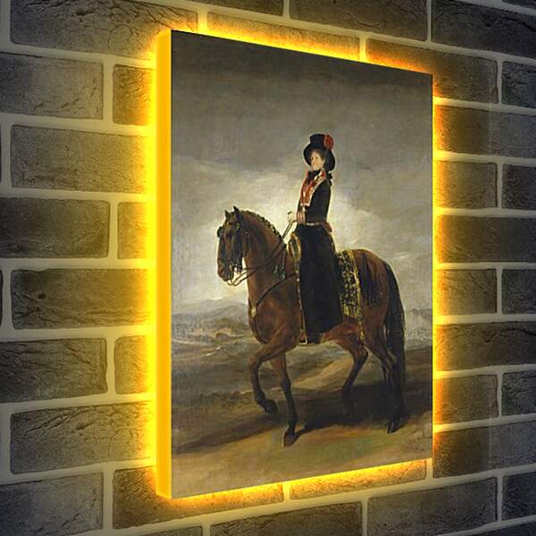 Лайтбокс световая панель - Queen Maria Luisa on Horseback. Франсиско Гойя