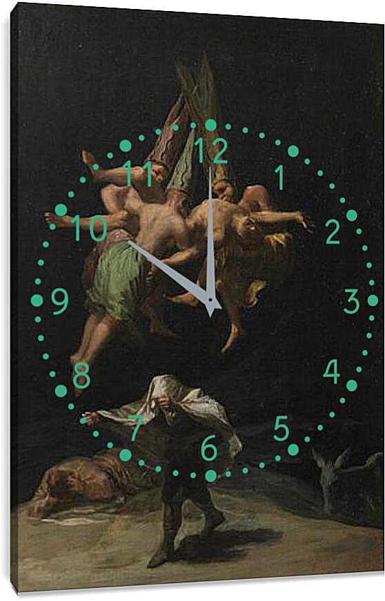 Часы картина - The Witches Flinght. Франсиско Гойя