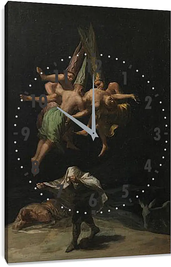 Часы картина - The Witches Flinght. Франсиско Гойя