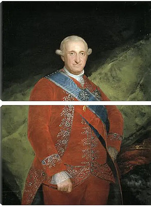 Модульная картина - King Carlos 4 in Red. Франсиско Гойя