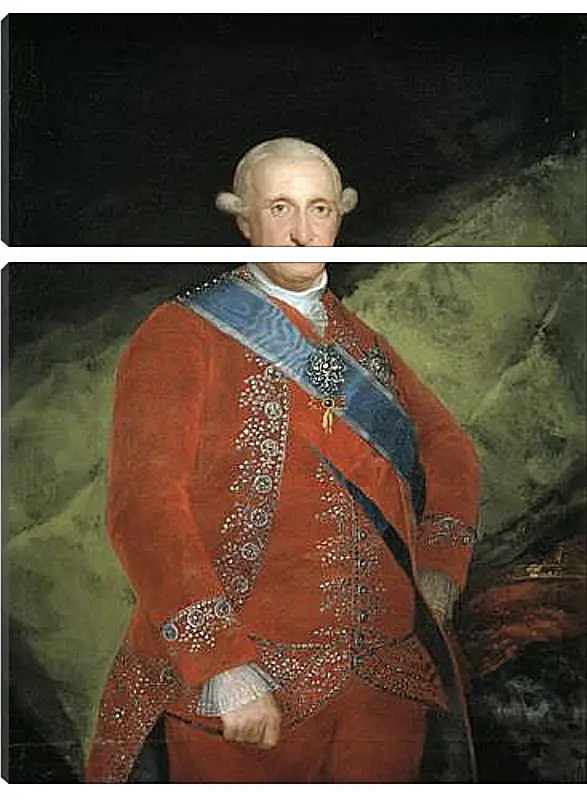 Модульная картина - King Carlos 4 in Red. Франсиско Гойя